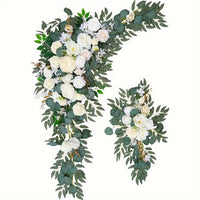 Artificial Flower Arch with Chiffon for Valentine's Day and Wedding DIY Decor