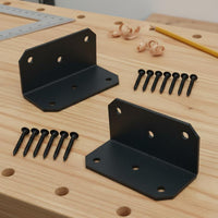 2x4 Wood Connector Weather Resistant Heavy Duty L-Bracket Pre-Drilled Holes Heavy Duty L Bracket for Builders, Patio