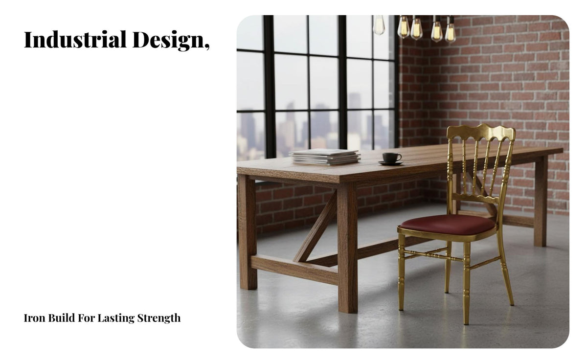 Indoor/Outdoor Use Metal Napoleon Chair Commercial Grade Chiavari Wedding Chair Elegant Design Banquet Seat Stackable for Venue Owners, Hotel Managers, Weddings, Banquets, Receptions, Restaurants