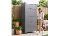 Steel Storage Cabinet Waterproof Cabinet with Flip-down Doors Weatherproof Freestanding Outdoor Locker for Homeowners, Gardeners, Balcony, Patio, Yard