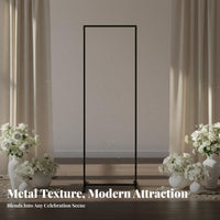 Photography Background Wrought Iron Display Frame Easy to Assemble Rectangular Backdrop Stand Minimalist Design Rectangular Decoration Stand for Picture Station, Reception Area
