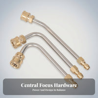 3 Pieces 1/4 Quick-Connect Pressure Washer Extension Rod Kit Cylindrical Body Curved Spray Wand for Appliance Washing