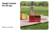 Carrying Strap Portable Radio Speaker Keypad-Style Controls Digital Radio Speaker