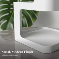 Minimalist Design Multi-Tier Metal Stand Modern design 2-Tier Side Table adaptable Use Nightstand Space-Saving for Apartment Dwellers, Homeowners, Students, Bedroom, Living Room, Small Spaces, Entryway