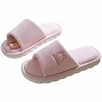 Women’s Linen Indoor Slippers, Non-Slip, Lavender, Coral