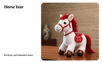 Traditional Horse Year Symbol Toy Great Gift Soft Horse Toy Good Fortune Symbol Stuffed Small Horse Doll for Children, Adults, Birthday Parties