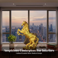 Feng Shui Horse Sculpture Gilded Finish Success Horse Decoration House Decoration Meaningful Gift Desktop Decor Finely Crafted