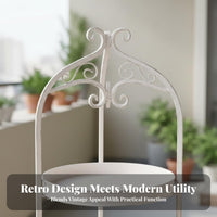 Vintage Aesthetic Folding Tray Table Space-Saving Foldable Tray Table Multi-Purpose Plant Stand Lightweight and Portable for Apartment Dwellers, Decor Enthusiasts, Living Room, Balcony, Garden, Small Areas