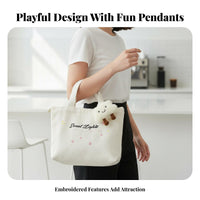 closure Small closureed Canvas Handbag informal and design Lunch Pouch Lightweight Tote Bag long-lasting for Office Workers, Professionals, everyday Use, School, Shopping, Travel