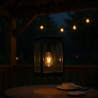 Outdoor Hanging Lantern Clear Glass Outdoor Hanging Porch Light Rectangular Lantern Lamp Exposed Bulb Hanging Lamp Chain Hung