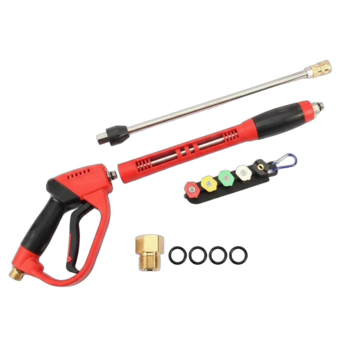 High Pressure Spray 5 Rapid Attach Nozzles Car Wash Water Pressure Washer Cleaning Rod Sturdy Duty Water Jet Cleaning Tool