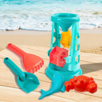 5 Pieces Plastic Sand Structure with Tools Rotating Sand Water Wheel Child-Friendly Sandbox Toys Outdoor for Toddlers