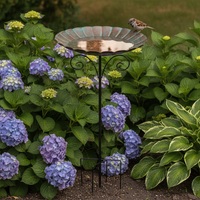 Outdoor Metal Bird Bath & Feeder for Garden, Patio, Lawn Decor