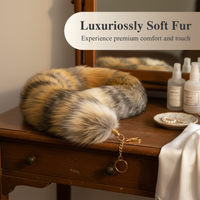 Real Fox Tail Keychain for Hanfu and Cosplay Outfits, Handmade Plush Accessory