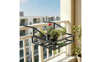 Balcony Drainage Rack-Saving Hanging Rack with Guard Rails Compact Railing Organizer for Apartment Dwellers