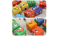 Hands-on Face-Changing Cube Game Interactive Expression Matching Blocks Screenscreenless Pattern Building Blocks with Cards Easy to Learn for Children, Preschoolers, Toddlers, Classroom