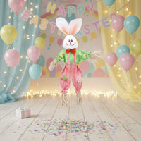 Easter Bunny Scarecrow Festive Straw Rabbit Decoration Handmade Look
