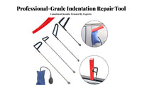 Stainless Push Rod Dent Removal Tool Kit Ergonomic Handle Paintless Dent Removal Rod Kit Non-Slip Grip for Mechanics, DIY Enthusiasts
