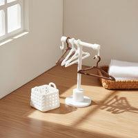 Miniature Clothes Rack Set DIY Assembly for Miniature Scene, Photography Prop