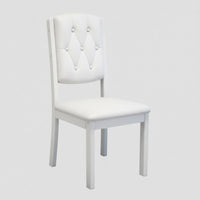 2 Pieces Solid Wood Legs Upholstered Tufted-Back Chair Comfortable Cushioning Dining Room Furniture Ergonomic Backrest Indoor Seating Wear-Resistant for Homeowners, Restaurant Owners, Interior Decorators, Kitchen, Bedroom, Home Office, Reading Nook