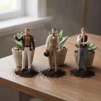 3 Pieces 1:64 Scale Figurine Set Detailed Clothing Hand-Painted Resin Figurines Colored Finish British-Style Miniature Figures