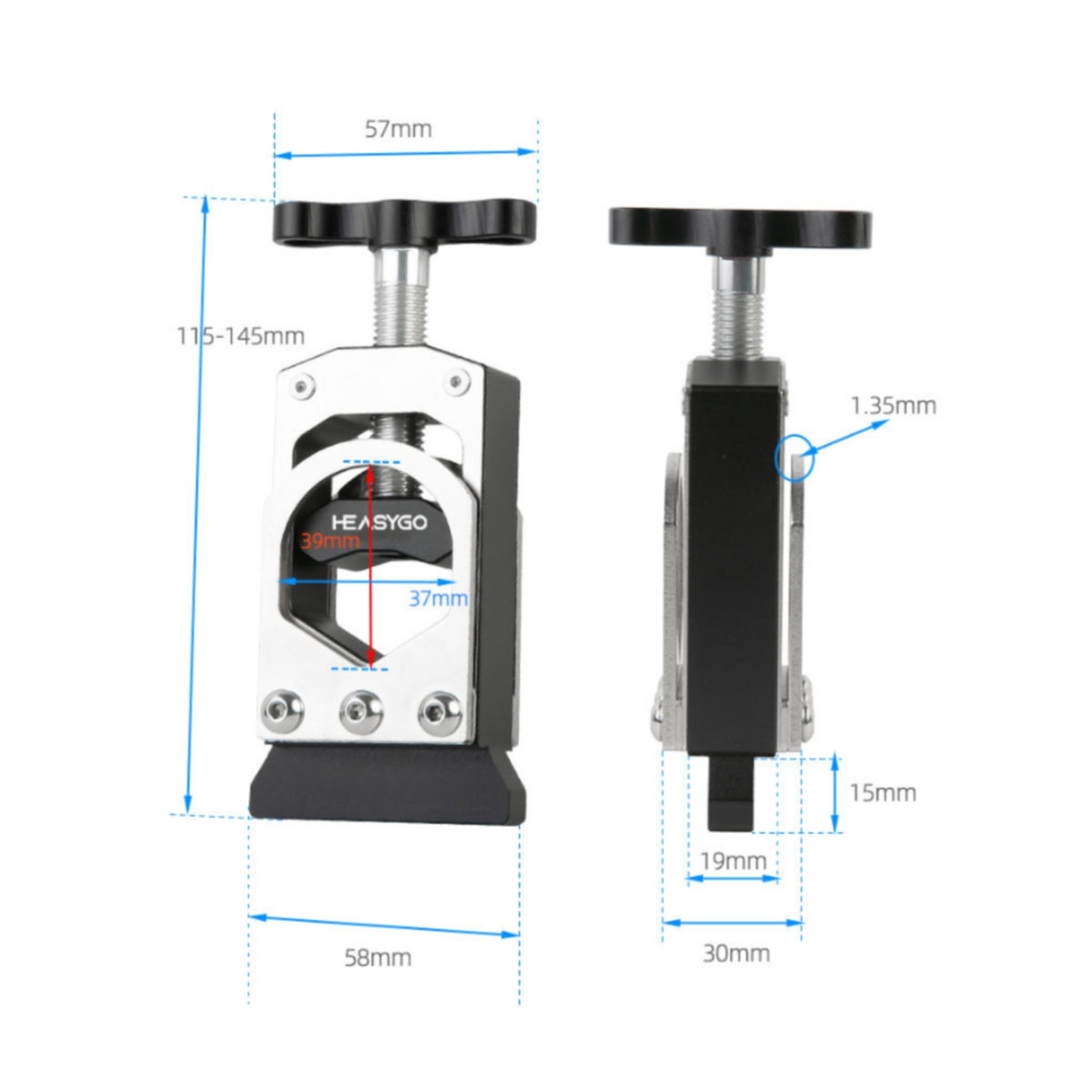 CNC Machined Handlebar Cutting Jig Aluminum Alloy Body Bike Fork Steerer Cutting Guide Stainless Steel Plate for Cyclists, Workshop, Garage