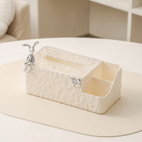 Tissue Box with Side Compartment Multifunctional Tissue Box Cover with Organizer Practical Stylish for Desk, Vanity