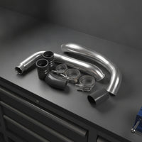 High Performance Turbo Intercooler Pipe Kit Polished Intercooler Pipe with Silicone Boots Bolt-on Vehicle Part Durable for Engine Bay