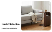 Nordic Design C-Shaped Table Minimalist Design Convertible C-Shaped Stand Space-Saving Home Furnishing Multi-Functional for Apartment Dwellers, Telecommute Workers, Beside Sofa, Bay Window Area, Living Room, Small Compact Areas