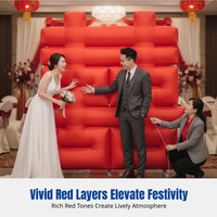Wedding Inflatable Double Happiness Symbol, Red Ceremony Backdrop, Festive Arch for Events