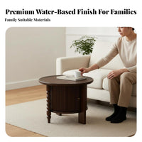 2 Pieces Round Nesting Table Set full Wood Construction Tripod Nesting Tables Retro aesthetic Living Room Furniture for Homeowners, Small Spaces, Bedroom