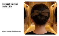 Knot Hair Barrette Korean Design Silk-Like Knot Metal Clasp Barrette Elegant Design Easy To Use for Aviation Attendants