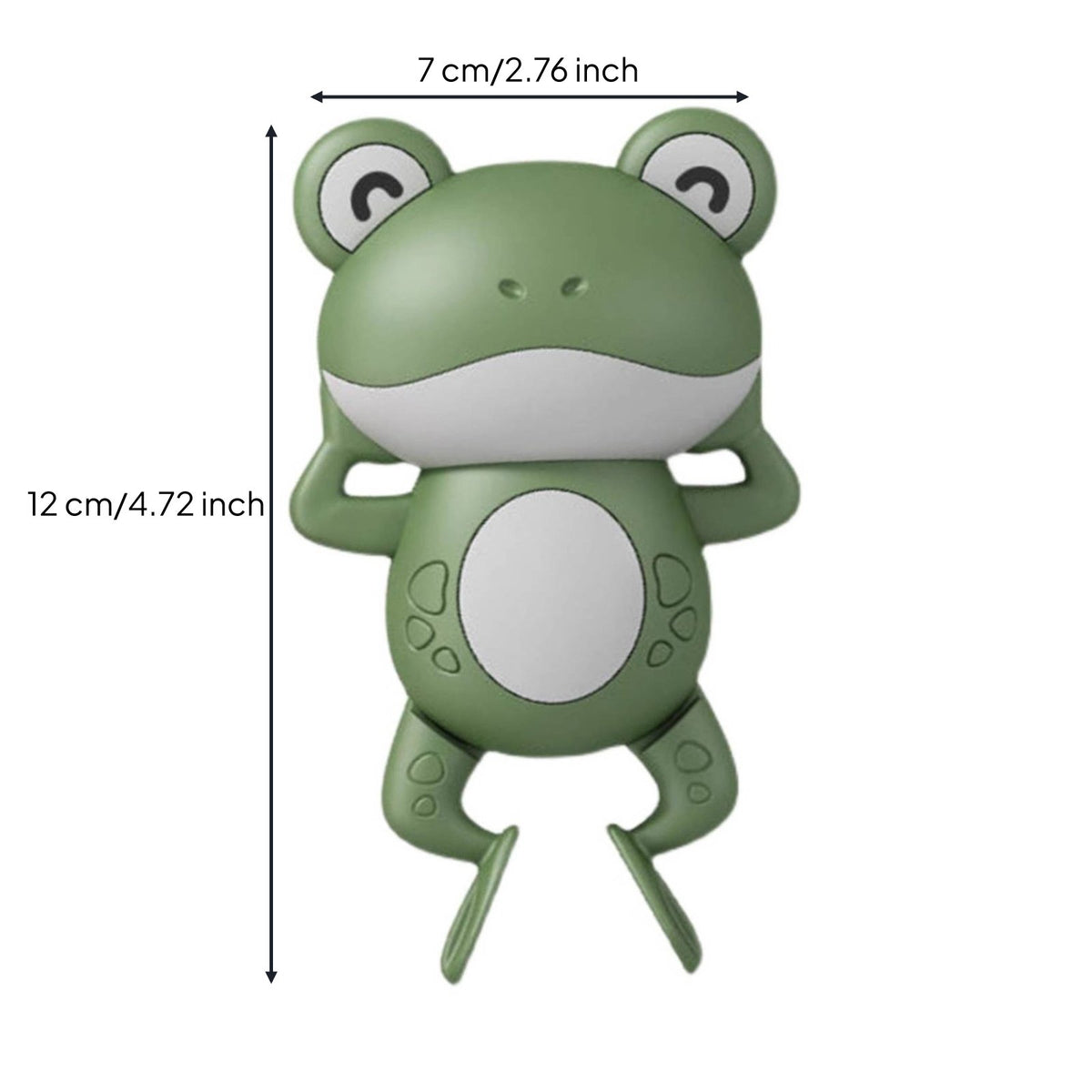 Floats and Swims Wind-up Frog Toy No Battery Needed Swimming Frog Toy Cute Design for Toddlers, Infants, Bathtime
