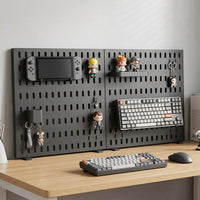 Peg Board Desk Organiser, Versatile Attachable Pegboard with 15 Accessories, Customisable for Desktop Storage & Craft Rooms