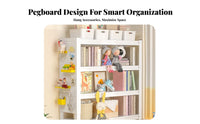 Multi-Tier Design Pegboard Countertop Rack Space Saving Household Storage Sturdy Construction Display Shelf Slim silhouette for Students, Homeowners, Office Workers, Bay window opening, Kid's Room, Bedroom, Kitchen Counter