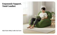 Retro Design Upholstered Cocoon Chair firm-density Foam padding Upholstered Armchair Sturdy Frame Single Sofa Textured Fabric for Young Adults, Apartment Dwellers, Book Lovers, Living Room, Bedroom, perusing corner