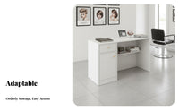 Minimalist Design Small Checkout Counter Strong Load-Bearing Small Reception Desk Long-Lasting Construction Modern Checkout Stand Spacious Desktop for Receptionists, Business Owners, Salon Personnel, Boutique, Lobby, Home Office