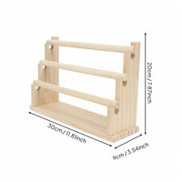 Desktop Jewelry Rack Sturdy and Tiered Hair Tie Organizer Easy Access Wooden Scrunchie Holder for Retail Display, Craft Room, Dresser