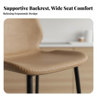 Modern design Upholstered Counter Stool with Backrest Minimalist Design Bar Chair Padded Seat Seating Furniture Integrated Footrest for Restaurant Owners, Interior Designers, Cafe, Bistro, Kitchen Island, Dining Room