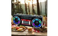 USB/SD Card Playback Retro Bluetooth Boombox Double Power Supply Portable Radio Cassette Recorder for Beach