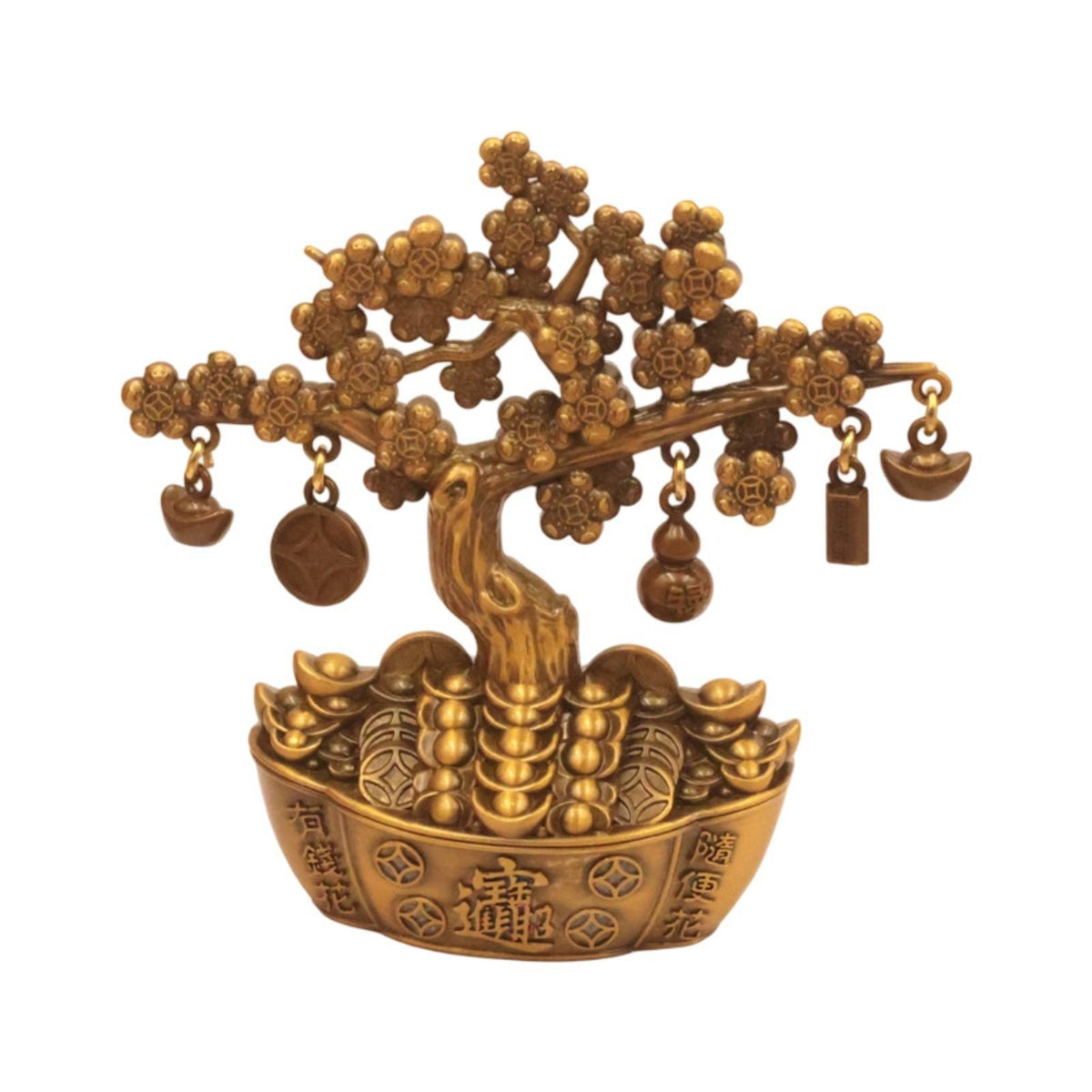 Boat Base Tree Ornament Compact Vintage Gilded Tree Ornament Textured Trunk Table Decor