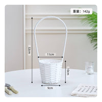 Imitation Rattan Flower Basket Woven Basket with Handle Elegant Lightweight for Weddings