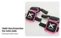 4 Pieces Shock Protection Kids Knee and Elbow Pad Set Shock Absorbing children's Safety Gear Set Adjustable Straps for Girls, Beginners