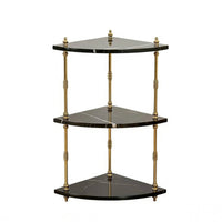 Freestanding 3-Tier Corner Shelf Luxury Aesthetic Display Stand Space-Saving Design Storage Rack Sturdy Construction for Apartment Dwellers, Interior Designers, Living Room, Balcony, Corners, Small Areas