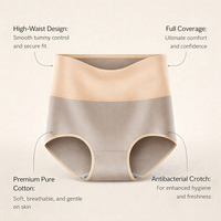 Underwear Women High Waisted Knickers for Control with Gusset, Fully Pure Period Postpartum Multipack