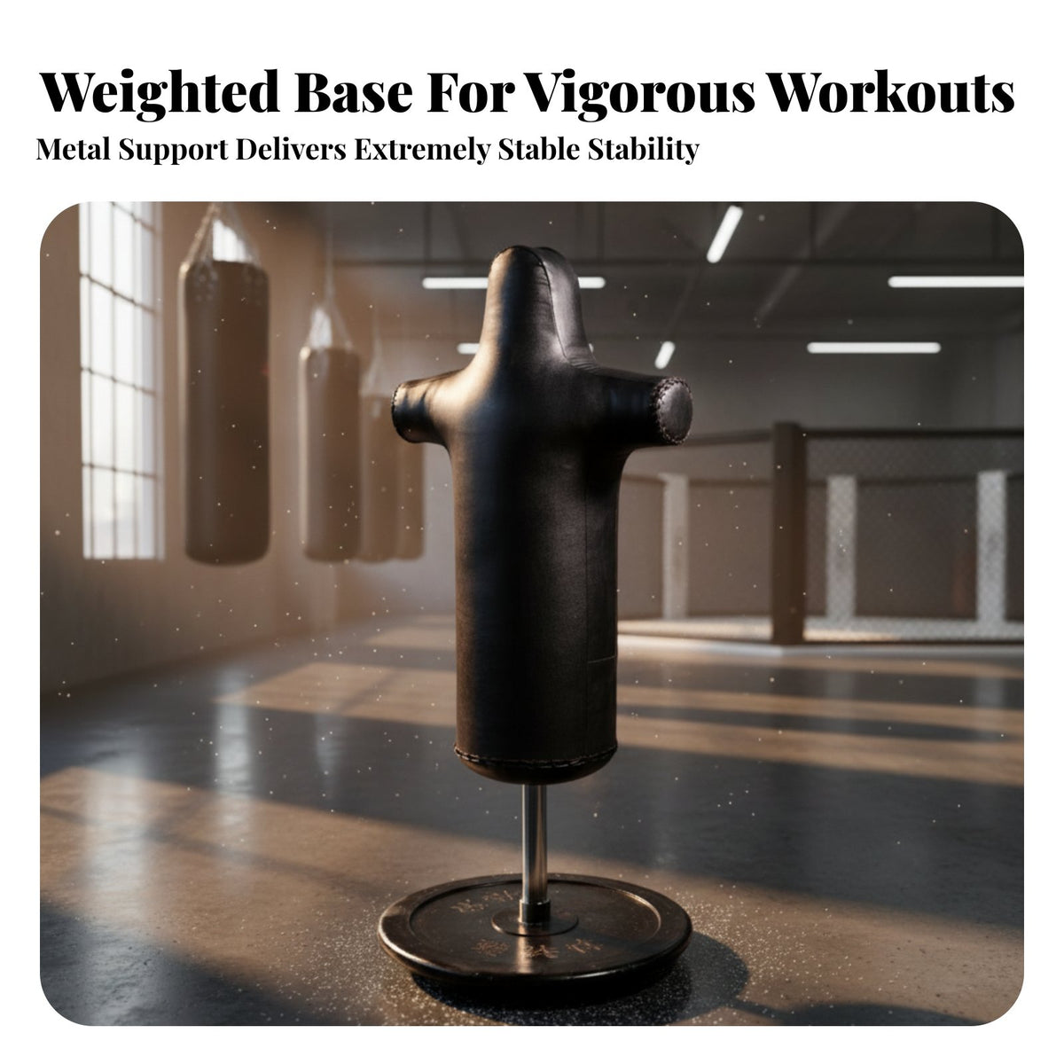 Realistic Sparring Partner Wobble Punching Training Partner Stable Base Upright Boxing Training Partner Force Resistant Freestanding Striking Target Heavy Duty for Boxers, Home Gym