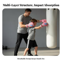 2 Pieces Wrist Protection Kids Boxing Gloves Thick Foam Padding Childrens Sparring Gear Shock Absorbing children's Training Mitts Long-Lasting Construction for Adults, Teenagers, Beginners, Kickboxing, Gym, Home Workout