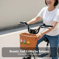 Large Capacity Woven Flower Bike Basket Universal Fit Flower Cycle Basket Easy Installation for Girls, Women, Shopping, Commuting