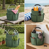 Basket with Pockets Portable Foldable Basket with Pockets Space-Saving