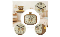 Melody Analog Alarm Clock Decorative Desk Clock with Figure Tabletop Compact for Nightstand
